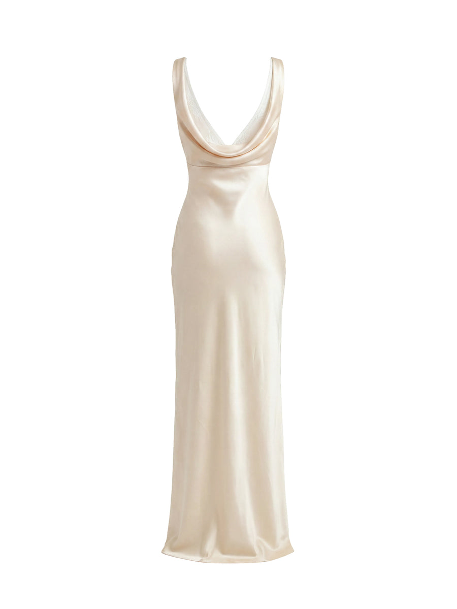 SLIP DRESS maxi Beige