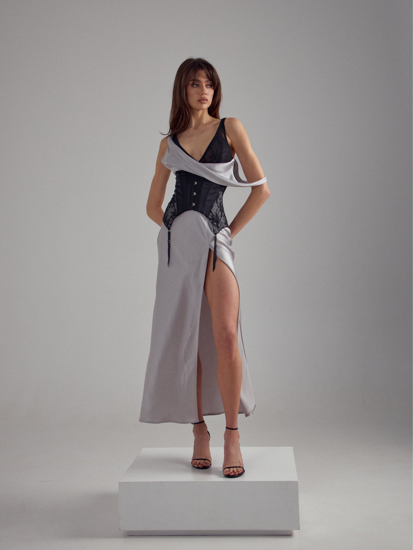 SLIP DRESS maxi Light Blue