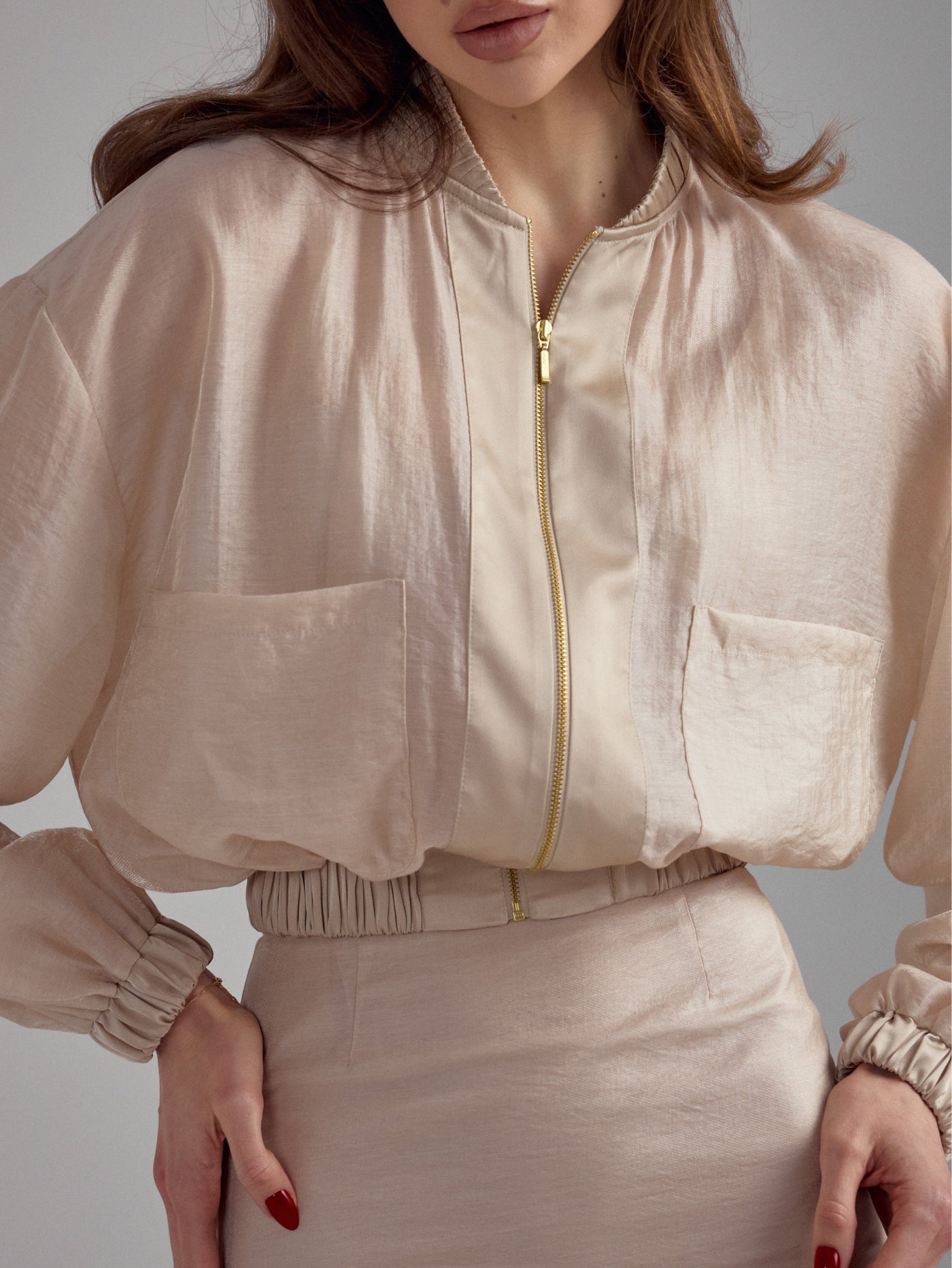 Bomber Jacket Kim Beige