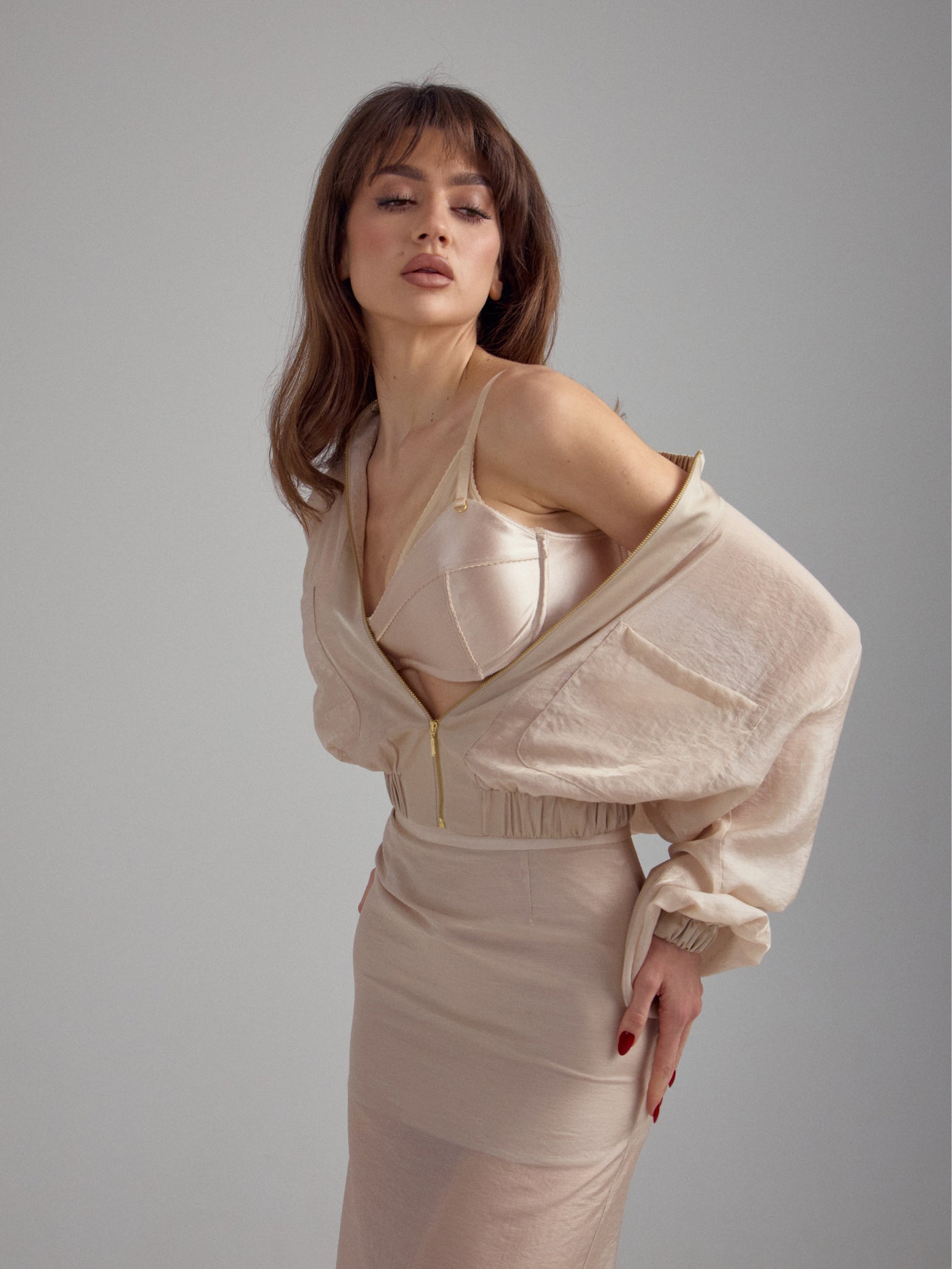 Bomber Jacket Kim Beige